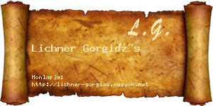 Lichner Gorgiás névjegykártya